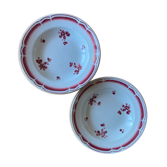 Set of 6 hollow plates Faience Badonviller