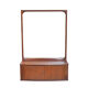 Vintage mid-century Danish mirror with tambour cabinet from 1950s 1960s. 46x67cm