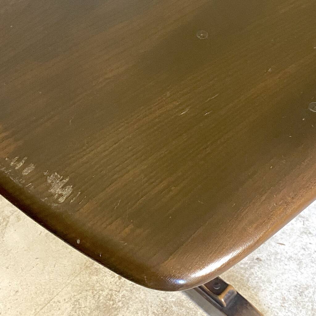 Rustic table in solid elm, vintage 1960s.