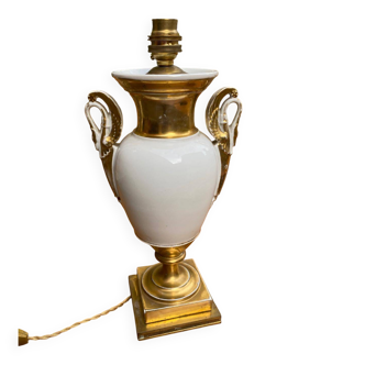 Gold lamp in white porcelain from Paris