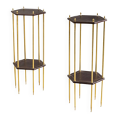 Paire de bouts de canapé hexagonaux, travail contemporain