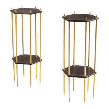 Paire de bouts de canapé hexagonaux, travail contemporain
