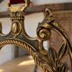 Vintage hanging mirror in gold metal and burgundy velvet – 63 × 24 cm