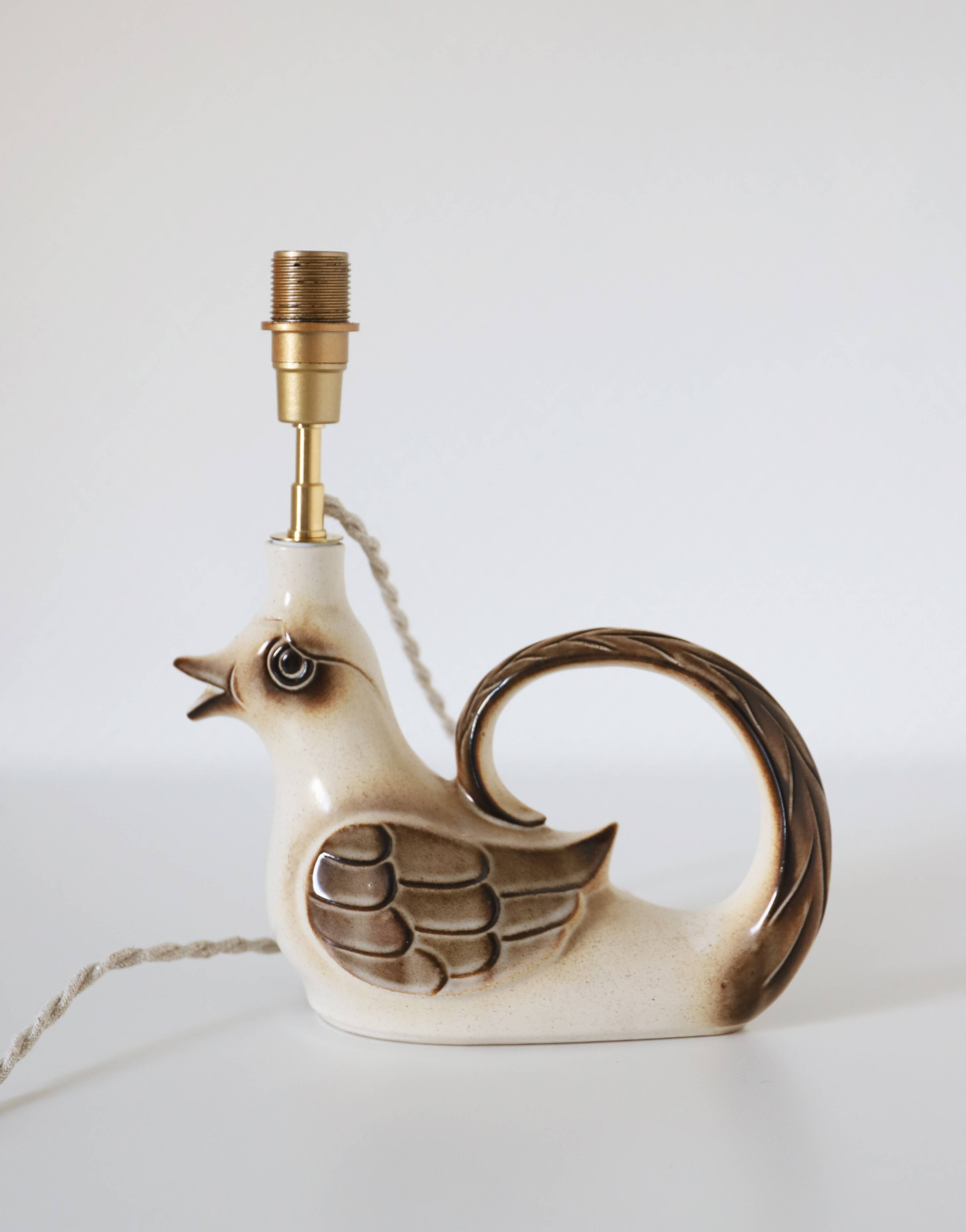 Table lamp, ceramic base "bird" 50s