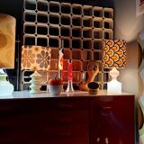 Floor lamp with 2 opaline lights seventies