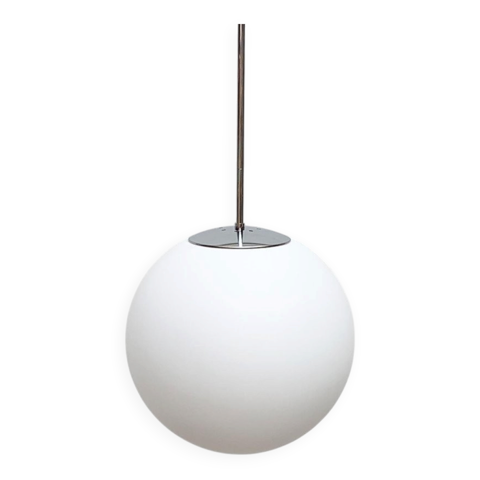 Vintage German space age glass ball pendant lamp by Limburg.