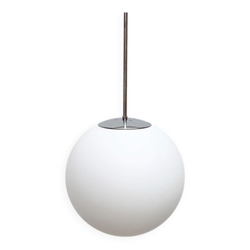 Vintage German space age glass ball pendant lamp by Limburg.