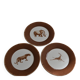 Set of 3 animal dessert plates Moulin des Loups