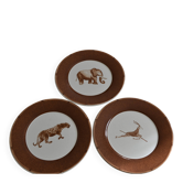 Set of 3 animal dessert plates Moulin des Loups