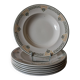 Set of 7 antique deep plates from Longwy, "Savigny" model, in good condition.