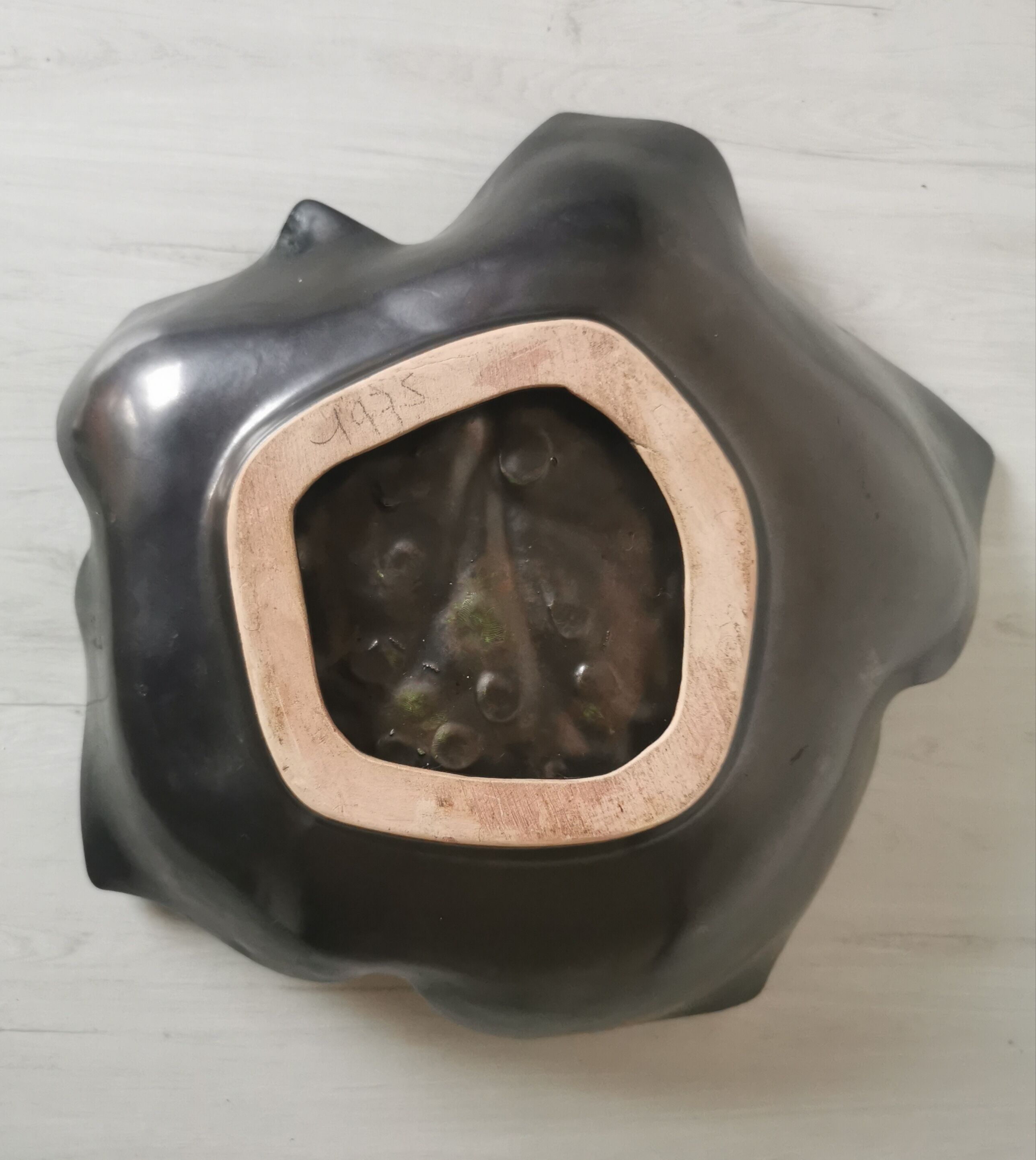 Vintage glazed ceramic trinket bowl