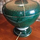 Grande lampe signée L. Drummer – céramique verte effet marbre