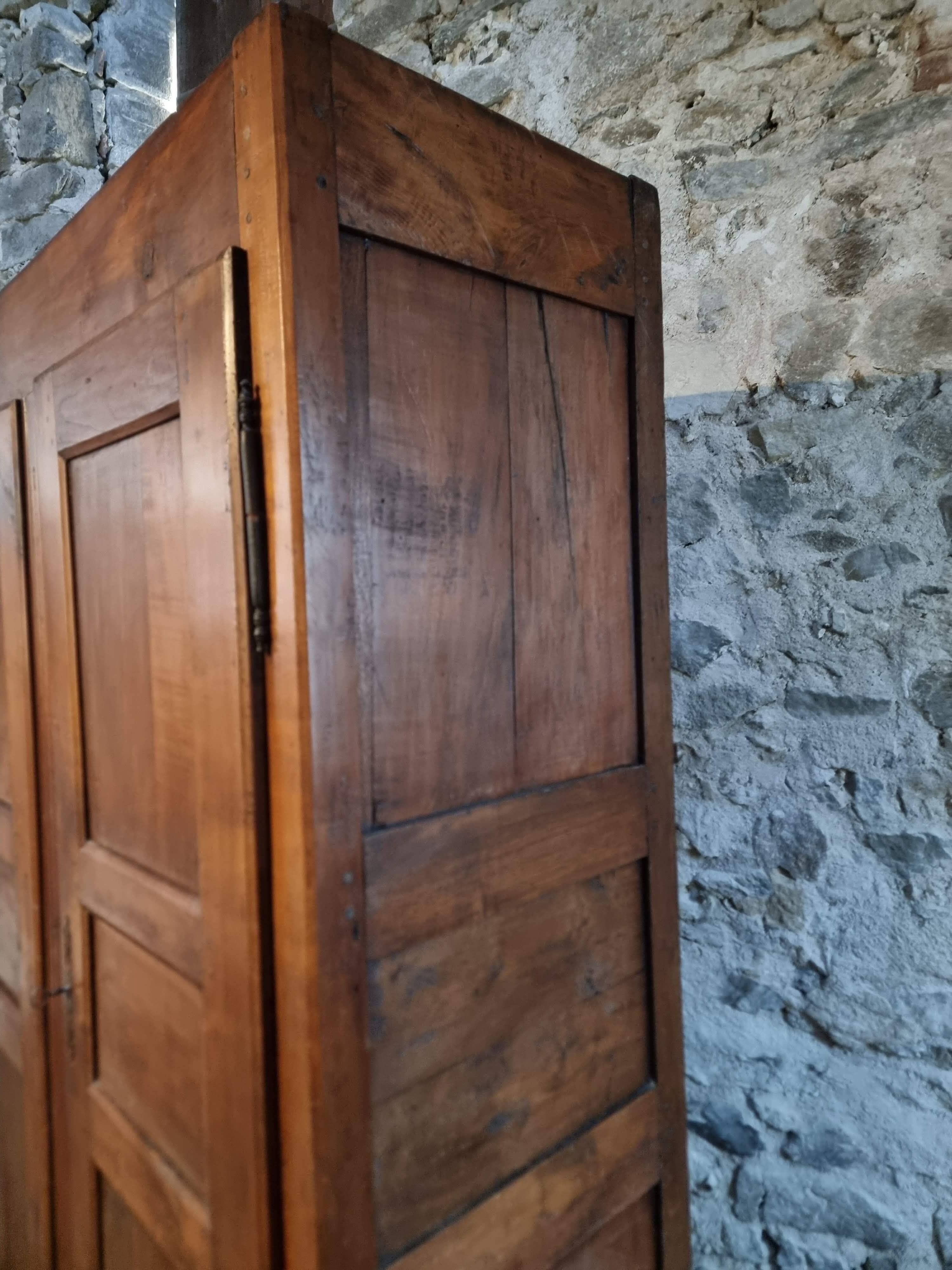 18th-century French antique cherry wood wardrobe – Rustic sideboard