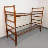Pair of vintage stackable daybeds in oak wood and metal from the 60s