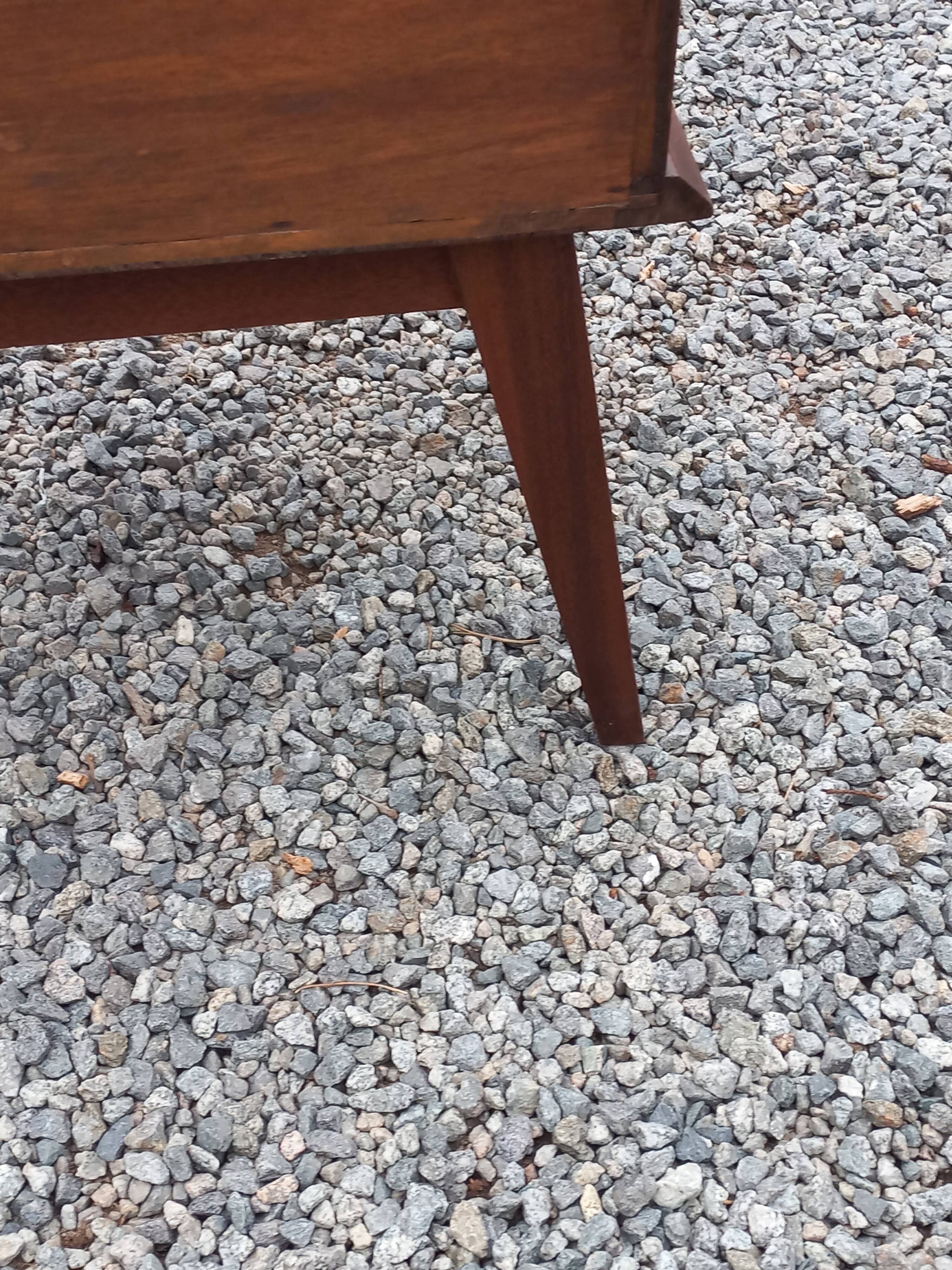 Vintage bedside table with compass legs from the 50s