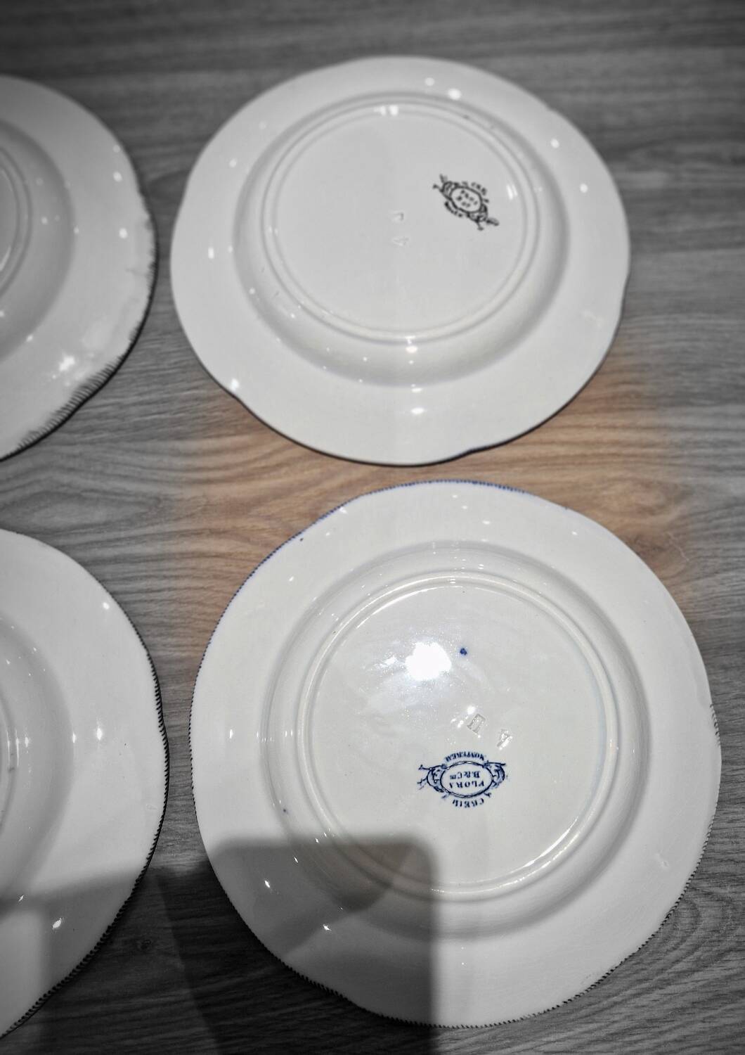 Lot of 6 flat plates Creil Montereau model Flora