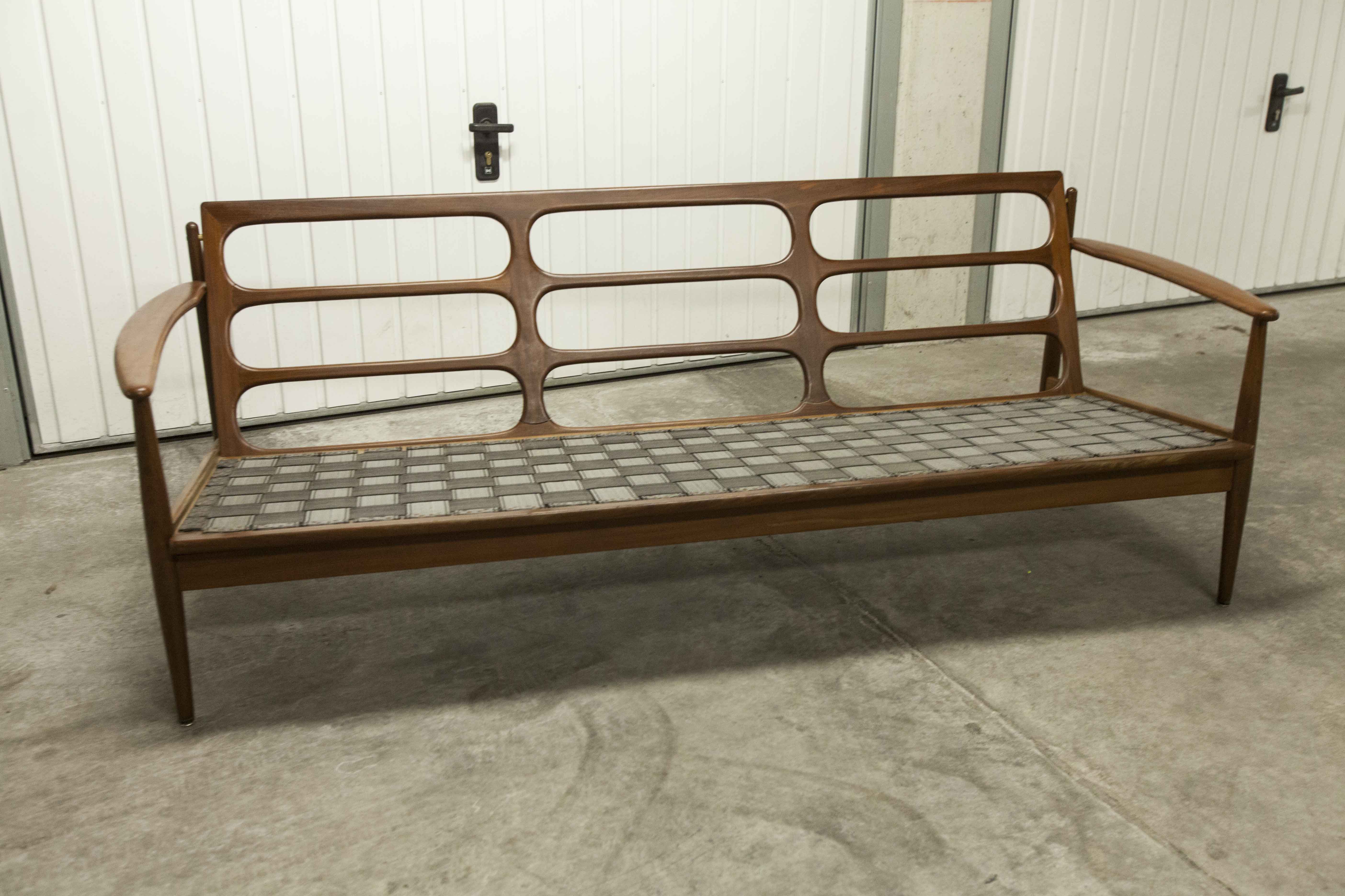 Scandinavian sofa 3 places in teak 1960 restored
