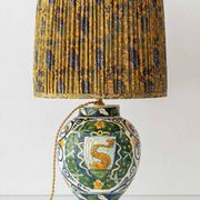 Table lamp in ceramic, Italian Renaissance, Cantagalli style, circa 1880-1900.