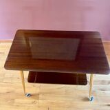 Vintage TV cabinet, 60s Formica server, gold-legged table.