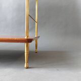 Table with three trays in solid mahogany and gilded brass 1950.
