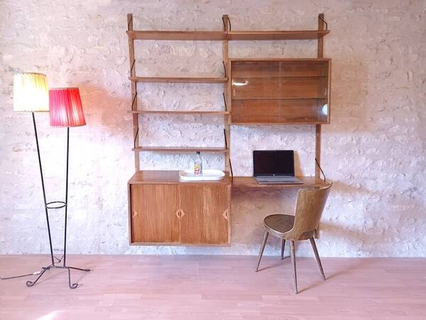Bibliothèque modulable Royal System Poul Cadovius, Danemark 1960