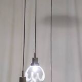 Suspension 3 lumières en verre de Murano et métal verni par Toni Zuccheri pour Venini