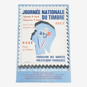 Affiche du Salon - Journée Nationale du Timbre, Dole 1967