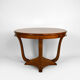 Round Art Deco pedestal table in walnut veneer circa 1930
