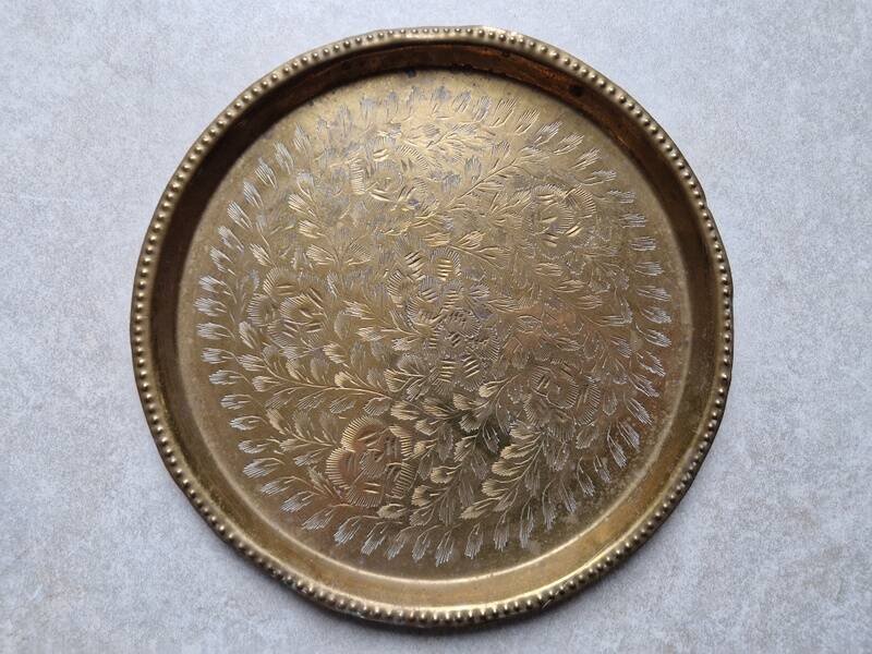 Ancient plate made of copper or brass - India