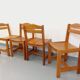 Set of 4 vintage pine chairs from the 70s