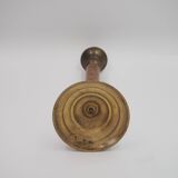 Wood and brass candle holder