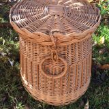 Natural wicker chest from the 70s