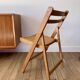 chaise pliante en bois de hêtre vintage années 70