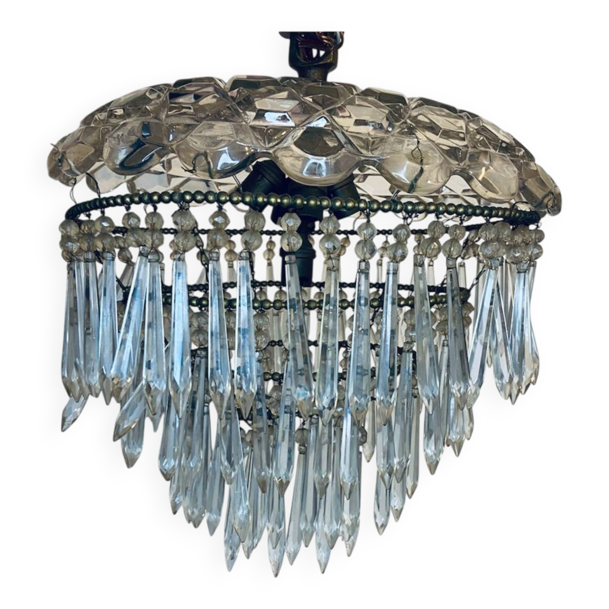 Chandelier / ceiling light in crystal Saint-Louis – signed