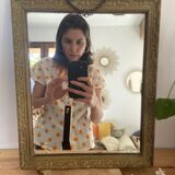 Small Rectangular Golden Mirror Classic Baroque Style - To Hang on the Wall