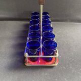 Blue liqueur glass set