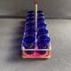 Blue liqueur glass set