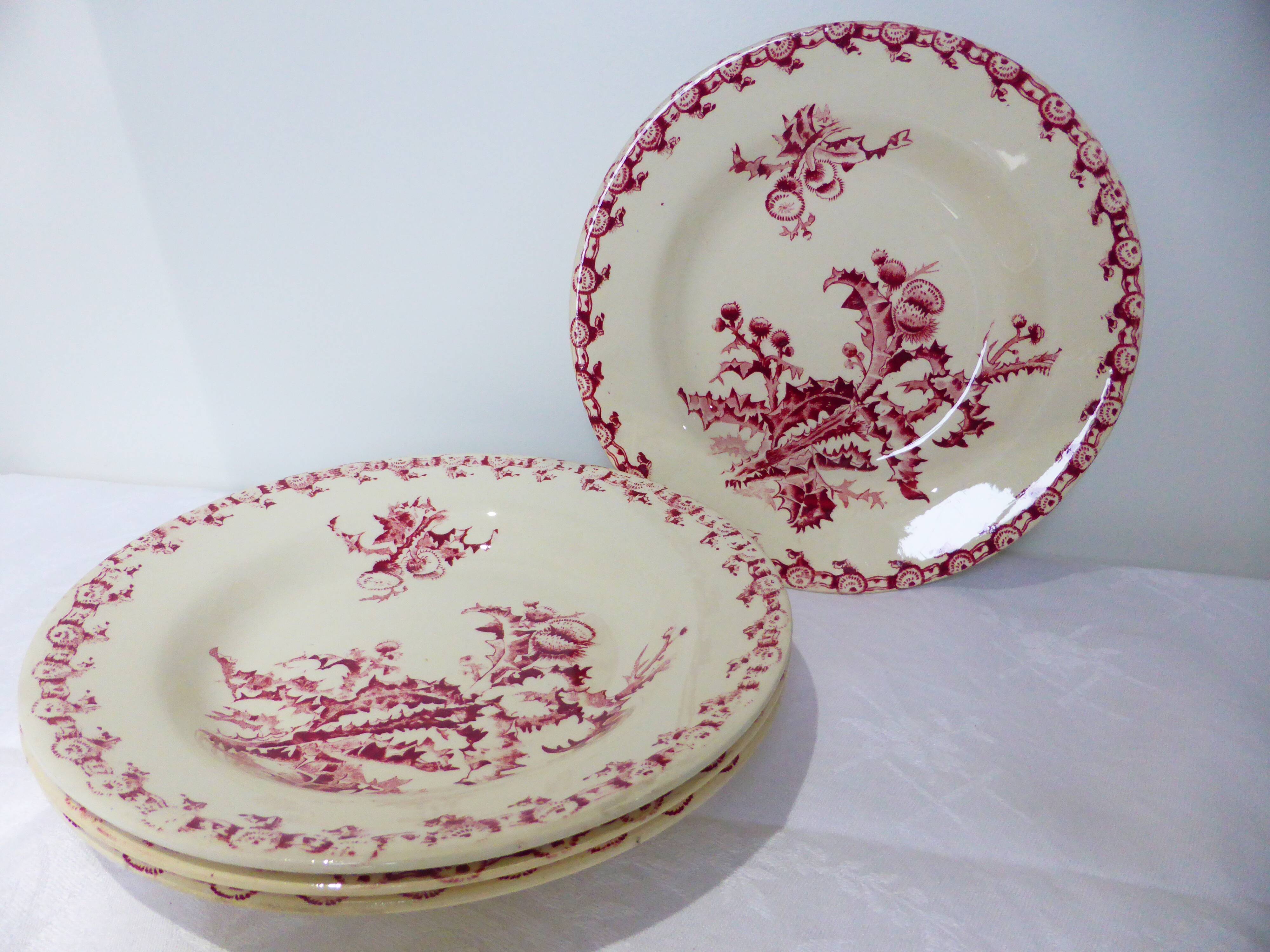 4 soup plates from Gien model Chardons 211258