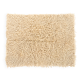 Vintage Turkish Tulu Carpet in Beige Wool with Long Pile 200 x 162 cm