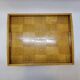 Vintage scandinavian serving tray in marquetry wood