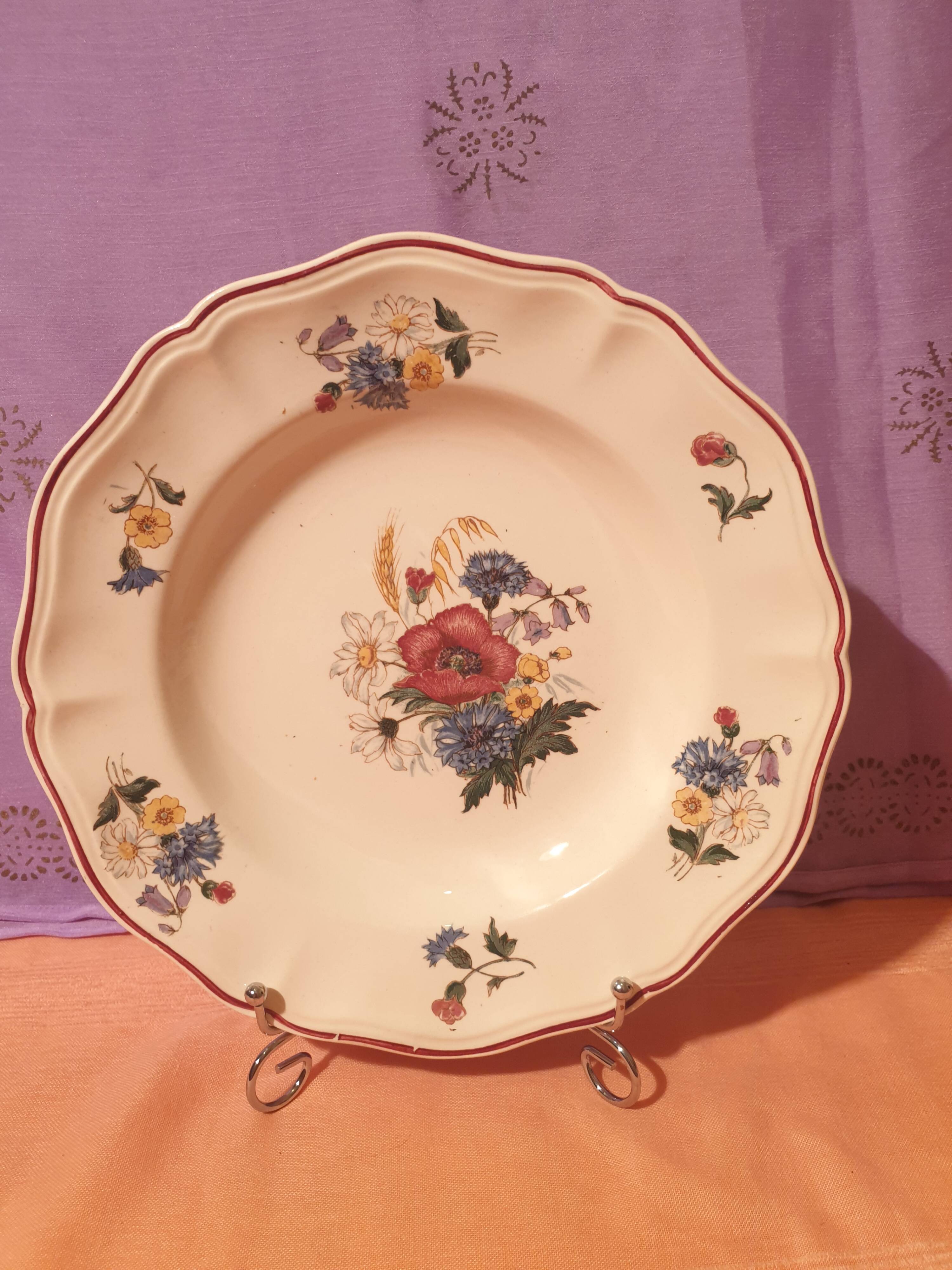 3 flat plates 3 soup plates Agreste Digoin Sarreguemines