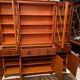 English-style blond mahogany two-body bookcase