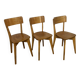 Série de 3 chaises bistrot en bois vintage