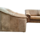 Paire de fauteuil chauffeuse cuir havane 70"