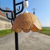 Vintage wicker lampshade with new electricity