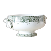 Soupière or salad bowl Terre de Fer, Moulin des Loup, Murier motif, French Manufacture