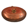 Ancienne bouillotte ovale en cuivre / bouchon a vis en laiton