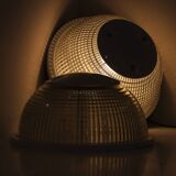 Black holophane wall light