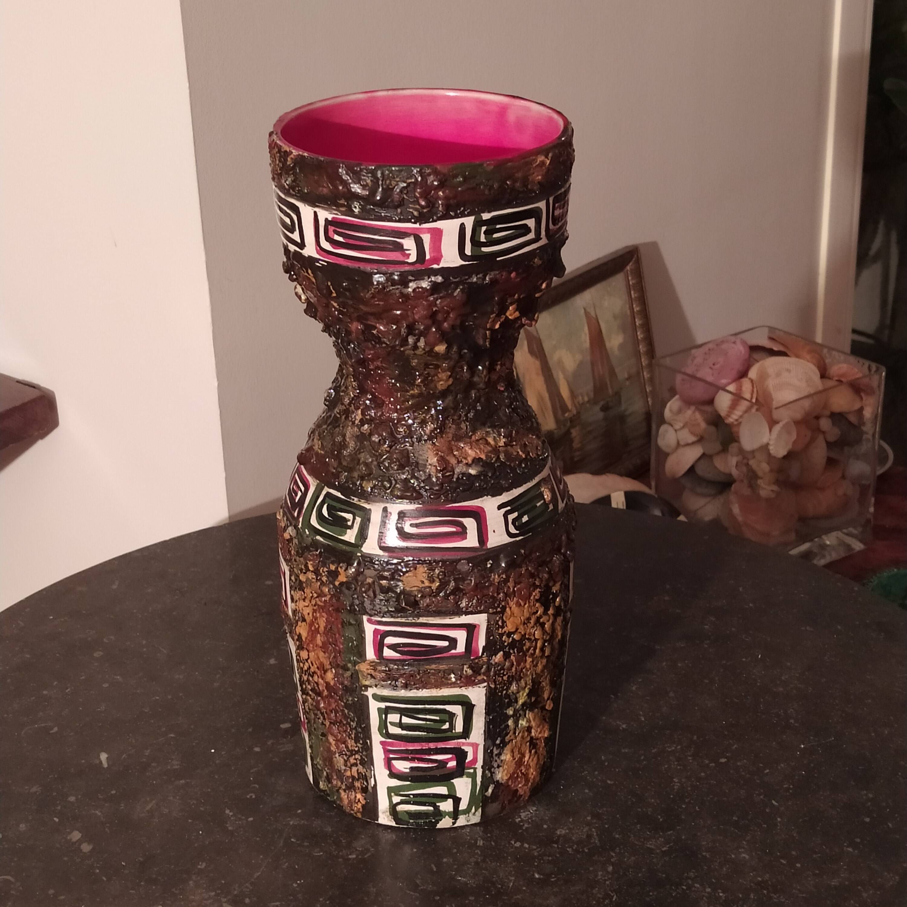 Vintage lava and ceramic vase from the 50s/60s