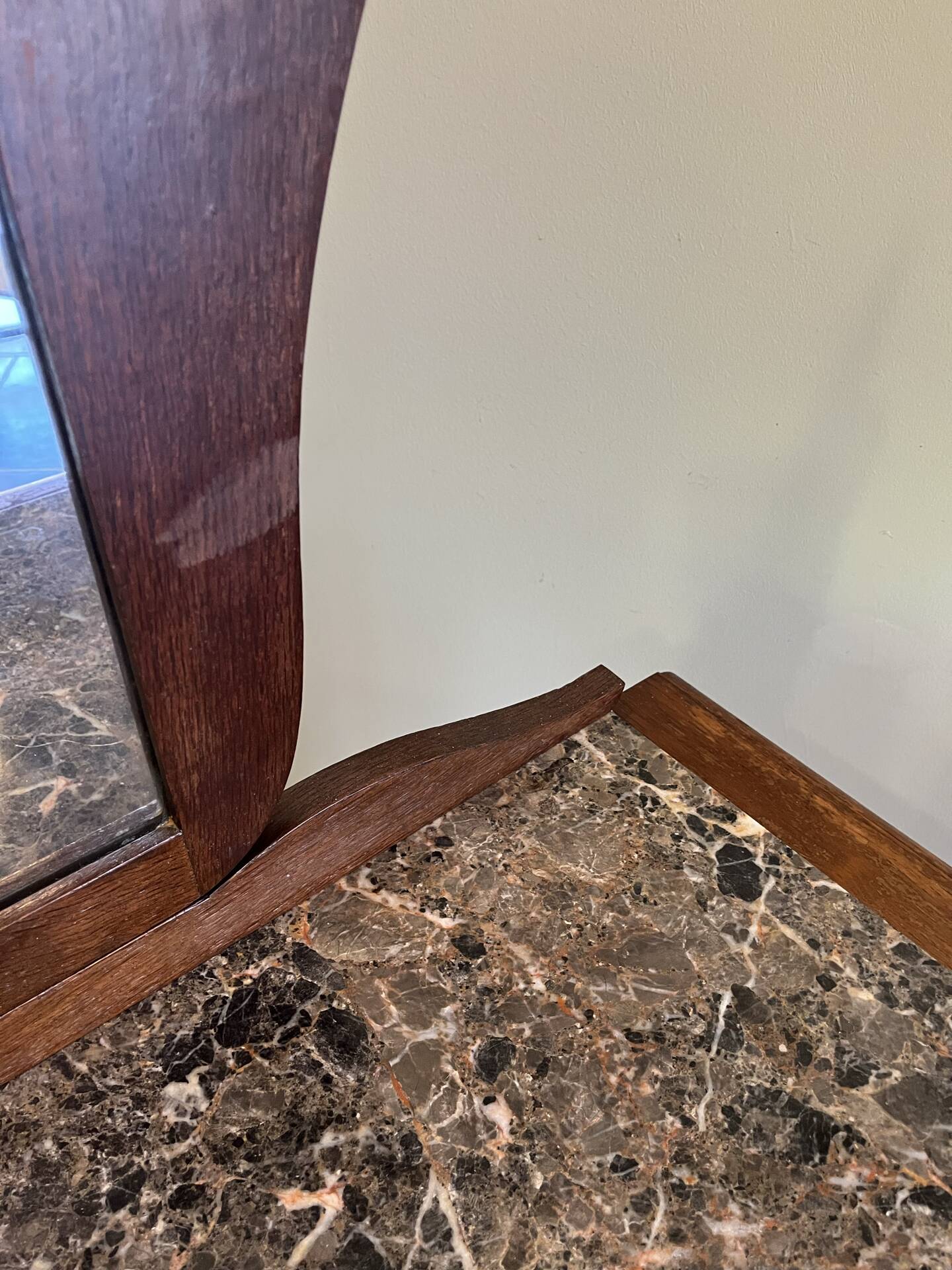 Commode art déco avec miroir biseauté et marbre